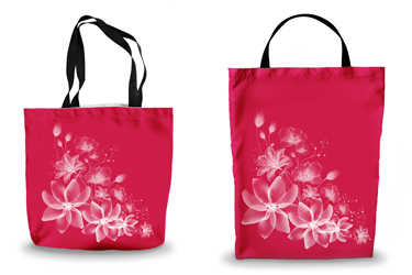 White Etherial Flowers Tote Bag Options