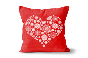 White Mandala Heart Cushions by Carol Herbert