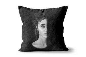 Woman in Shadow Throw Cushion