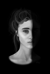 Woman in Shadow  Art Print