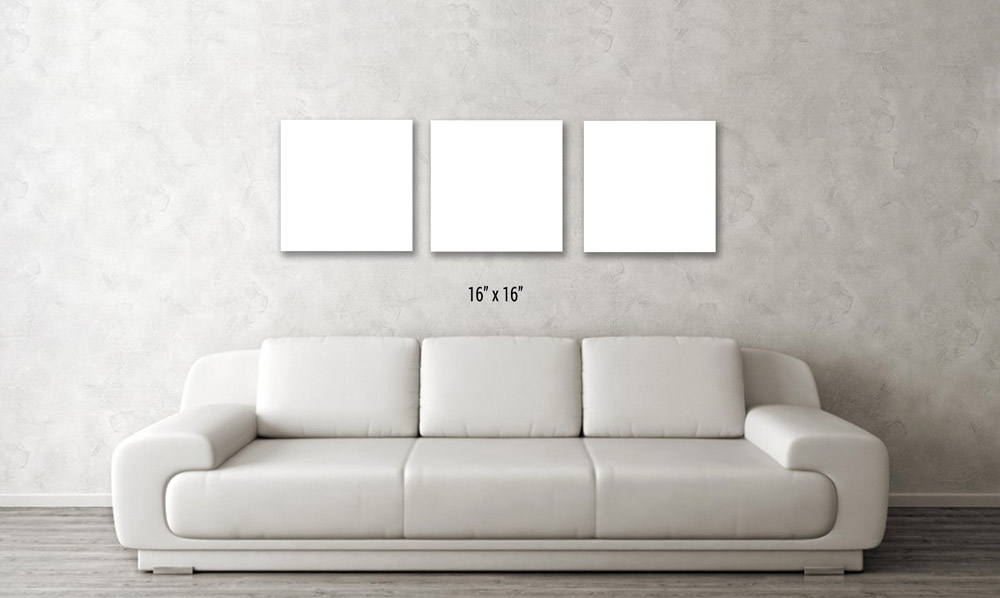 16inch x 16inch Canvas Wall Art Print Size Examples