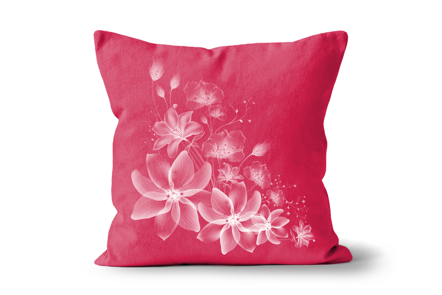 White Etherial Flowers Cushions - Square