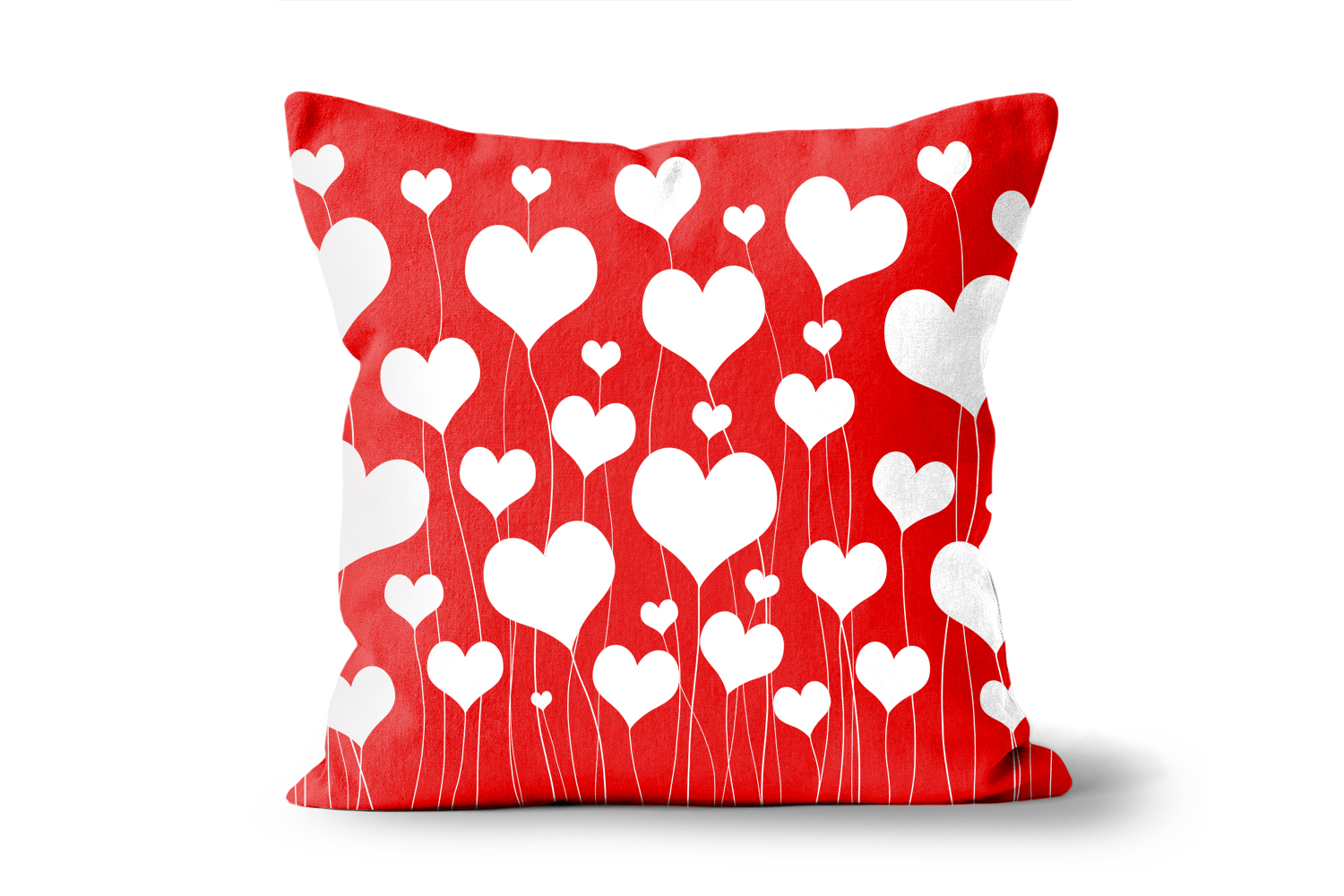 White Heart Flowers Cushions - Square